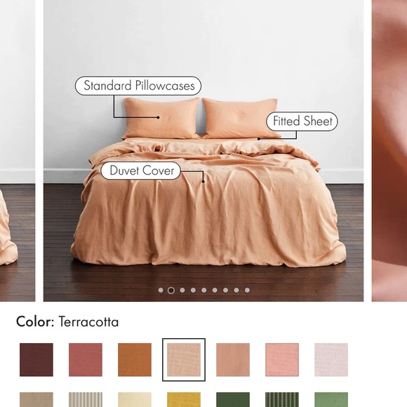 Bed Threads 100% French Flax Linen Duvet - Terracotta - Picture 2 of 3